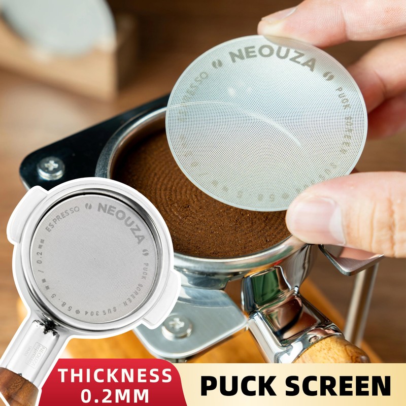 NEOUZA 53.5mm Espresso Puck Screen, 0.2mm Ultra Thin Coffee Filter,