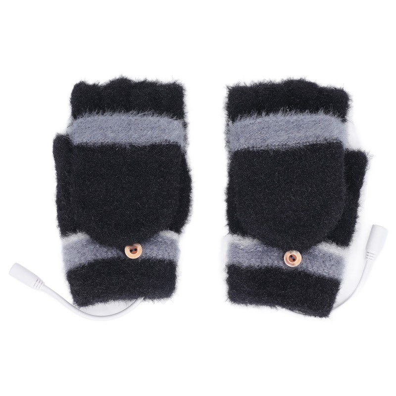 1 Pair USB Heated Gloves Half Finger Full Finger Double