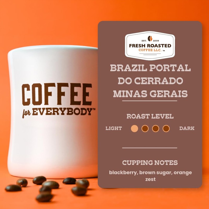 Fresh Roasted Coffee, Brazil Minas Gerais, 5 lb (80 oz),