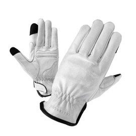 MOTO BASE Spring Summer Model for Motorcycles | Genuine Leather | Simple Ride Leather Gloves | MBLG-03 | Damaged White/3L