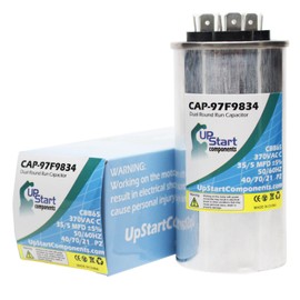 2-Pack Replacement 35/5 MFD 370 Volt Round Dual Run Capacitor - Compatible With Goodman Cple30 1, Goodman Ck30 1b, GE 97f9834, Carrier 38ckc030340, Carrier 38tkb030300, Packard Prcfd355