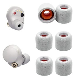 JNSA Memory Foam Eartips Replacement for Sony WF-1000XM4 Earbuds Tips Compatible with Sony Earbuds Foam Tips Sony WF WI XBA Series WF-SP900 WF-XB700 WI-1000X, Sliver,Small Size 3 Pairs(FoamXM4S3PS)