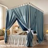 AIKASY Queen Size Canopy Bed Frame with Outer Support, Thickened