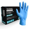 SURESAFE Glacier Nitrile Gloves - 3.5 MIL Multipurpose Disposable Roll-Beaded Cuff Gloves - Waterproof, Non-Latex, Powder Free With Smooth Texture (Medium, Blue)