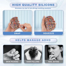 Picky Pad-Exrta Large 3.9 inches,Skin Picking Fidget Pads for Dermatillomania, Picking Pads for Anxiety&ADHD,Anti Trichotillomania Fidget Pads for Adults (2 Pack,Circle&Heart)