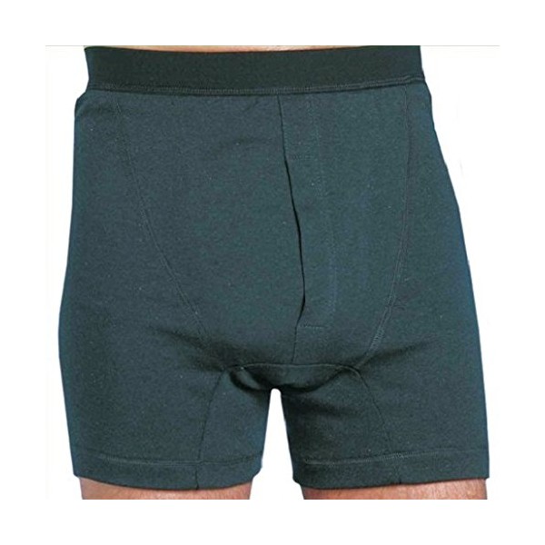 Kozee Komforts Martex Washable Gents Male Boxers Incontinence Pants 350ml Capacity Open Fly - Medium Black