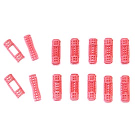 12pc Small Mini Tiny Snap On (Clip-On) Hair Rollers PINK