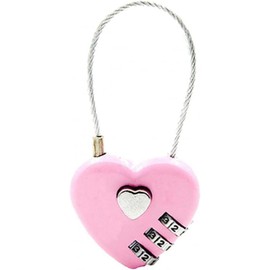 2Pcs Pink Combination Lock, 3 Digit Heart Shaped Wire Rope Padlock for School Gym Locker, Sports Locker, Fence, Toolbox, Case, Hasp Storage Combination Padlocks