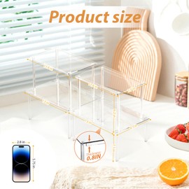 Acrylic Cabinet Organizer Shelf-4 Pack,Stackable Spice Rack Organizer for Cabinet,Clear Shelves for Kitchen Organizers and Storage