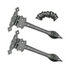 Black Antique Door Spear Door Hinge 9 Inch False Tee