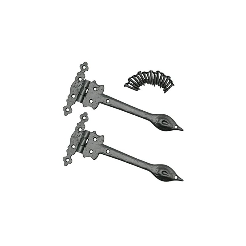 Black Antique Door Spear Door Hinge 9 Inch False Tee