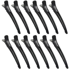 12 Piezas Pinzas Pelo Peluqueria, Clips de Pico de Pato de Acero Inoxidable Antideslizantes Profesionales, para Peinar y Seccionar, Estilismo , Coloración del Cabello, para El Cabello Estéticas para Salón y Hogar