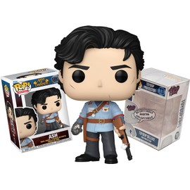 Funko Ash with Boomstick and Metal Gauntlet Hand + Pop Protector: Army of Darkness Pop! Movies Retro Vinyl Figure (Gift Set Bundled with ToyBop Box Protector Collector Case)
