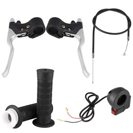 for Parts for Mini Gas Pocket Bike Brake Levers Kit,Handle Grips Kill on/Off Switch Throttle Brake Levers Kit with Black Brake Wire for Bike Mini Motorcycle