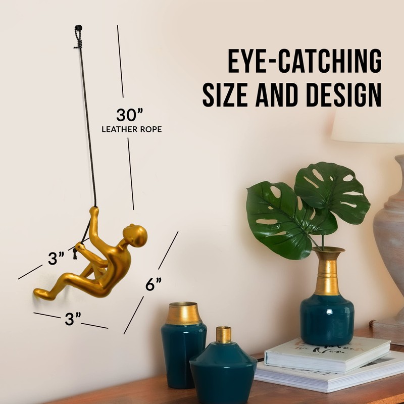 Climbing Man Wall Art 676685026835 Gold