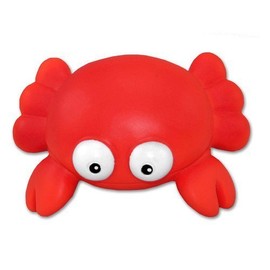 DolliBu Crab Bath Buddy Squirter - Floating Red Crab Rubber Bath Toy, Fun Water Squirting Bathtime Play for Toddlers, Cute & Soft Sea Life Animal Toy for The Bathtub, Beach, & Pool for Girls & Boys