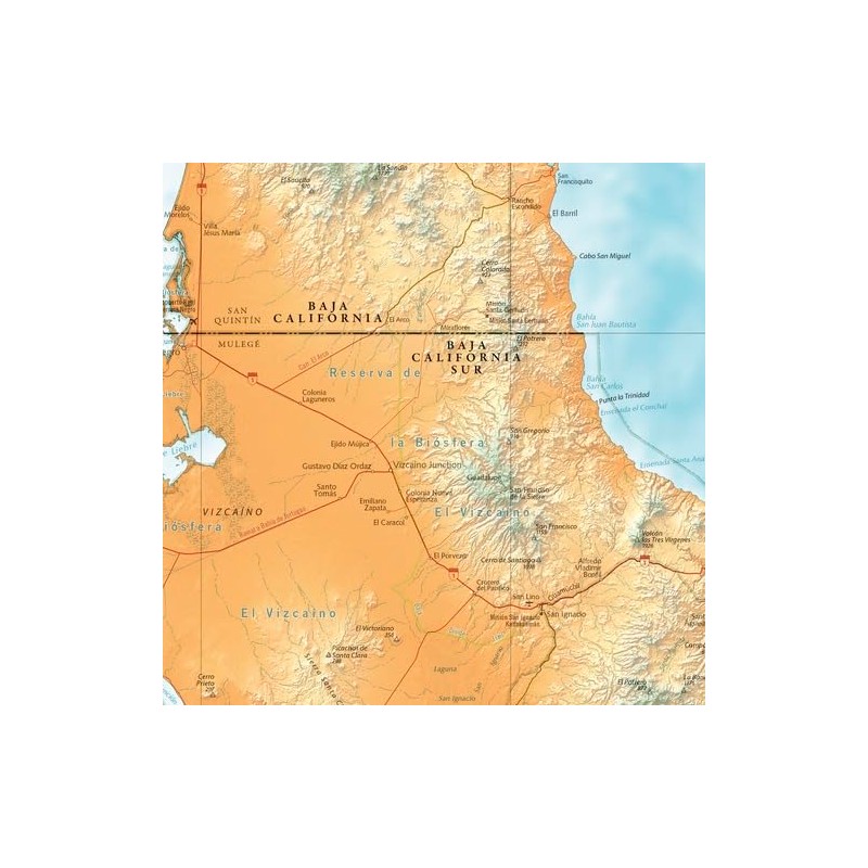Benchmark Maps: Baja California Peninsula Wall Map - 25 x