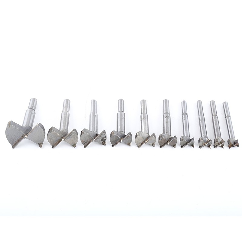 10pcs 14-50mm Forstner Drill Bit Set Flat Wood Drilling Woodworking