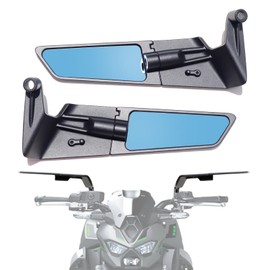 Xintre Large Motorcycle Mirrors Anti-glare Rotating Stealth Mirrors Motorcycle Wind Wing Side Rear View Mirror Compatible with Duke 390 250 Yamaha MT-07 Kawasaki Z400 Z650 Z900 Z1000 GSX-S1000 etc