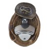 Country Rustic Western Cowboy Hat With Lasso Braided Ropes Beer