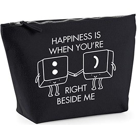 Hippowarehouse Happiness is when you're right beside me printed make up cosmetic wash bag 18x19x9cm