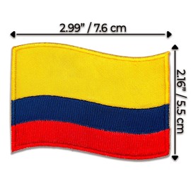 Colombia Flag Iron On Patch - Embroidered Colombian Flag Applique Appliques Iron On Sew On Patches for Clothing, Jeans, Backpacks, Clothes, Jackets (3" Colombia)