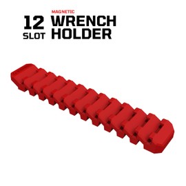 EZ RED Magnetic Flexible 12 Slot Wrench Rack Holder Non-Marring Slim Design Storage Organization