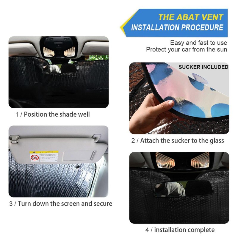 Car Windshield Sun Shade, Pattern Print Leopard Windshield Sunshades Sun