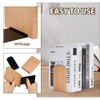 KARBAG Book Ends, 2 Pack Natural Bamboo Bookend Heavy Duty