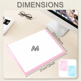 Portfolio Binder with Clear Plastic Sleeves, Displays 160 Pages, A4 Presentation Folder for Art, Documents, Certificates, Organizer for Office and Artwork Storage, 2 Pack 9x12 (Pink Blue, 80 Pocket)