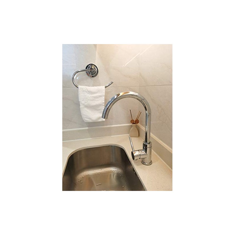 Modern Vacuum Suction Towel Holder for Bathroom - Chrome