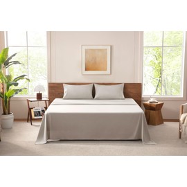 MISSQ California King Size Bed Sheets Set - Cooling, Extra Soft, Wrinkle & Fade Resistant, Hypoallergenic - 4 Piece Hotel Luxury Microfiber Sheets with 16 Inch Deep Pocket, Cal King, Dry Leaf Brown