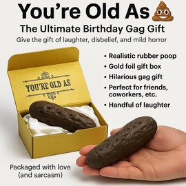 Old As Shi Old Fart Gag Gift Box – Funny Birthday Gift for Seniors, Over the Hill Men, Novelty Prank Gift for Grandpa, Dad, or Coworker – Hilarious Joke Present for Retirement, 50th, 60th, or 70th Birthday Parties