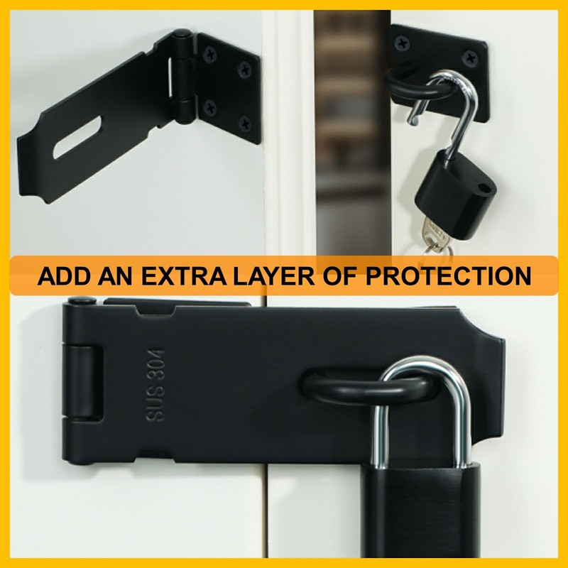 Alise 2pcs Door Locks Hasp Latch,3 Inch SUS 304 Stainless