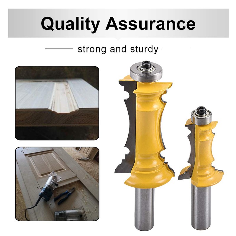 HOHXEN 2 Pcs 1/2" Shank Frame Crown Mitered Door &