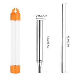 LATRAT Telescopic Impact Fire Pipe, Pack of 2, Blow Fire Tube, Portable Fire Blow Pipe, Foldable Bearing, Fire Tool, Stainless Steel Bag, Blow Fire Pipe, Blow Pipes for Cooking, Camping, Picnic