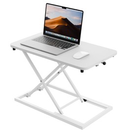 Hoodutric Standing Desk Converter Height Adjustable, Sit to Stand up Desk Riser Computer Workstation use in Laptop and Single Monitor Ergonomic Desktop Workstation for Home Office - White