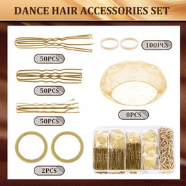 YGQQOY Dance Competition Must Haves Kit,Competition Dance Essentials, Hair Pins and Dance Hair Nets for Buns,Dance Hair Accessories Kit