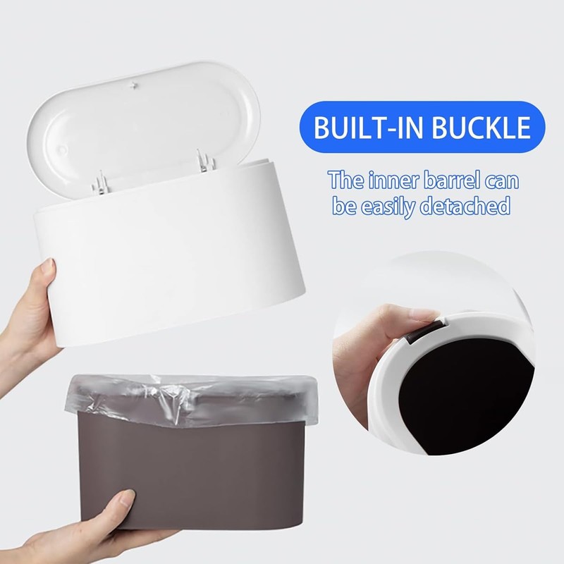 AIMALL Modern Desktop Trash Can with Lid - Nordic Japanese