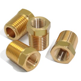 KOOTANS 4pcs Heavy Duty 1/4 NPT Male Thread to 1/8 NPT Female Thread Brass Reducer Hex Bushing Brass Fitting Pipe Hose Tube Adapter Convert