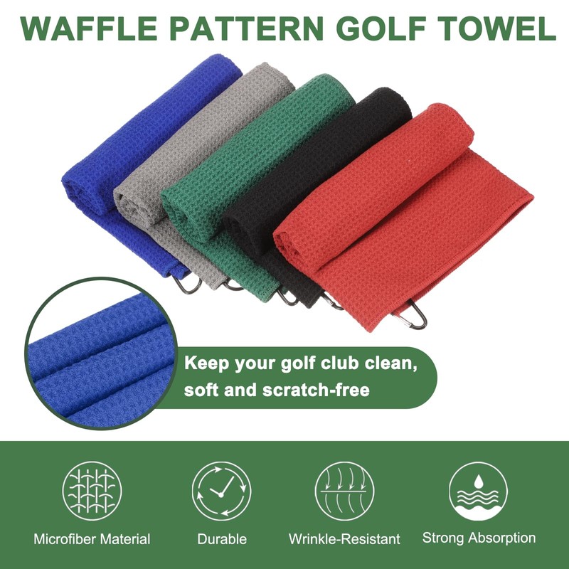 PATIKIL 24"x16" Microfiber Golf Towel, 3 Pack Tri-Fold Golf Towels