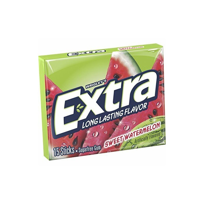 EXTRA Sweet Watermelon Sugarfree Gum, 15 Pieces (Pack of 10)