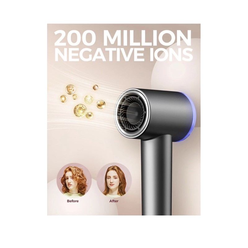 Goolioo Hair Dryer with Diffuser, Professional High-Speed Blow Dryer, Negative