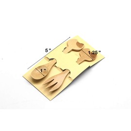 JB Home Collection 4582, Kitty Cat Themed Bamboo Spoon and Fork Set for Kids | Appetizer Fruit Dessert Ice Cream Yogurt Spice Salt Sugar Spoon and Fork, 4 Pieces