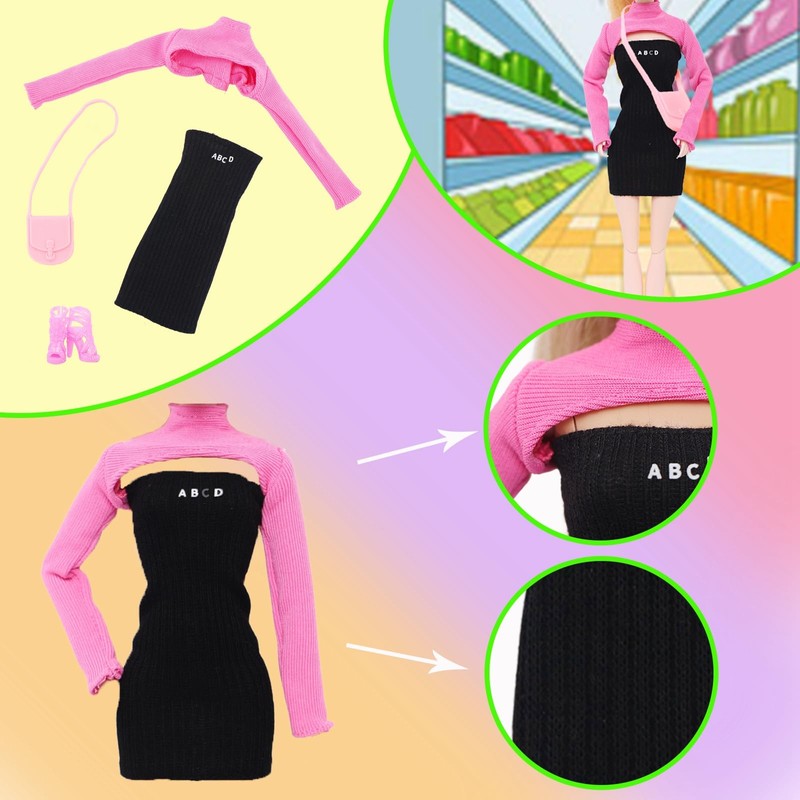 BLIJOLA 4 Sets Doll Clothes for 11.5 inch Girls Dolls,