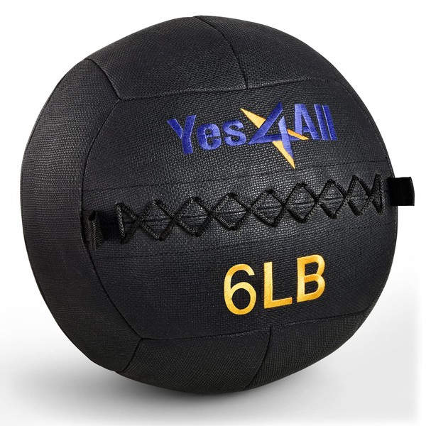 Yes4All Wall Ball - Soft Medicine Ball/Wall Medicine Ball for Full Body Workout and Strength Exercise 6 LB