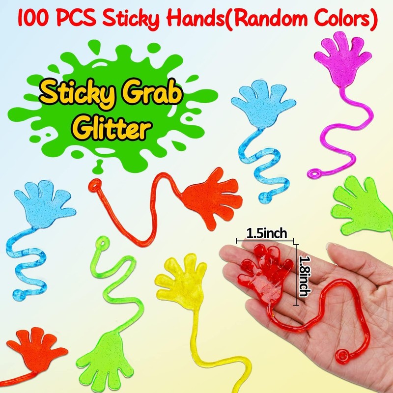 Glitter Sticky Hands Party Favors for Kids Birthday Supplies Goodie