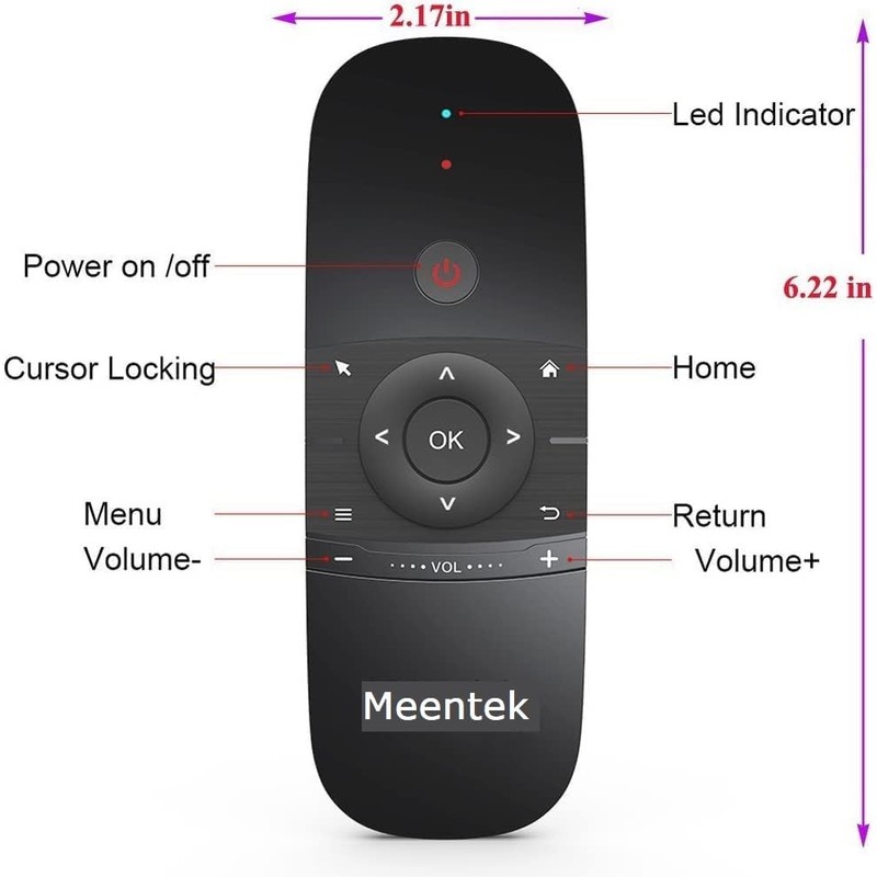 Meentek W1 Universal Air Remote Keyboard Mouse, 2.4GHz for Nvidia