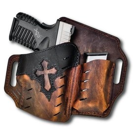 Versacarry UGMA3BRN Guardian Holster - Arc Angel Design - Outside The Waistband - Spare Mag Carrier - Right Hand Only - Brown - Size 3