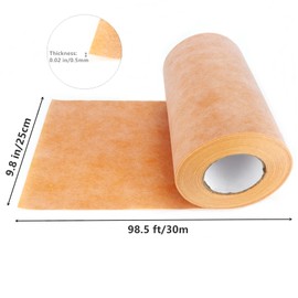 ZCFFOEO Waterproof Membrane for Shower 9.8 Inch X 98.5 Ft / 83.6 Sq Ft Waterproofing Membrane 20mil Thickness Tile Underlayment Waterproof for Sauna Bathroom Walls 83.6 sqft Polyethylene Fabric Roll
